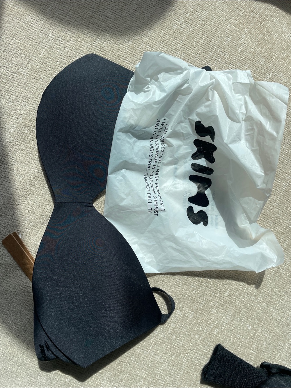 SKIMS Black Strapless Adhesive Bra